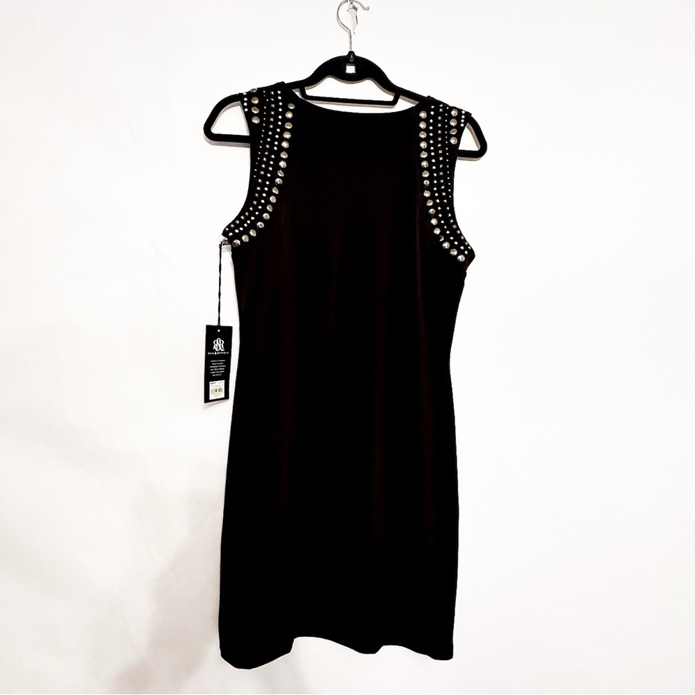 NWT Rock & Republic Black Studded Sleeveless Scoop Neck Mini Dress Size Small - Picture 4 of 11